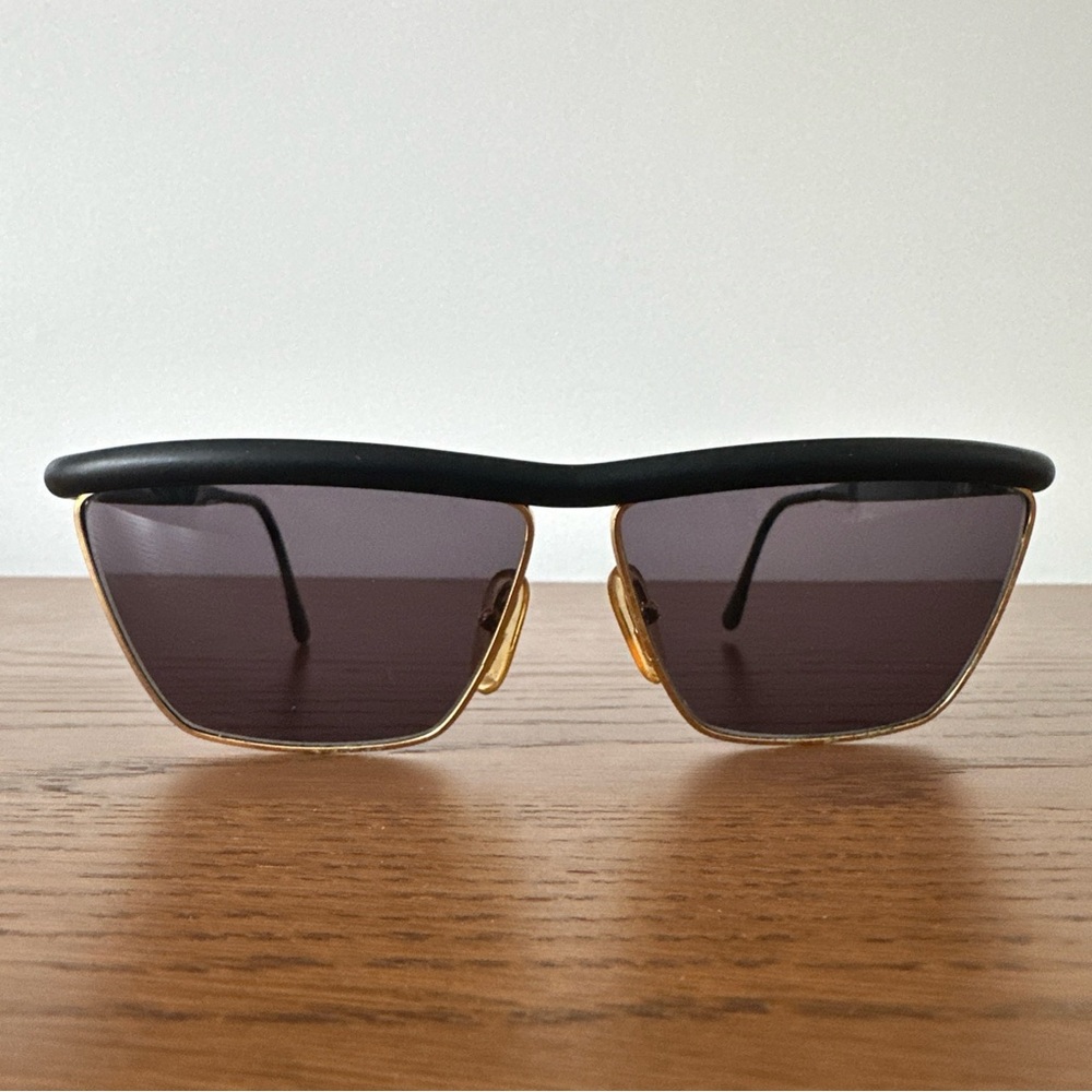 GIANFRANCO FERRE GFF 32 582 Sunglasses ALUTANIUM Blk Gold Rare VINTAGE 80s Italy - Picture 4 of 16